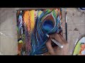 Swipe & Abstract Technique | How to paint Peacock feathers | Acrylic Pour | Fluid Art | Jasvir Kambo