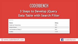 3 Steps to Develop jQuery Data Table with Search Filter