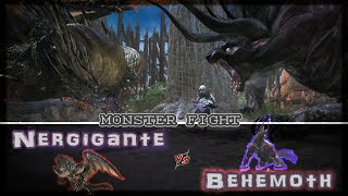 [MHW] 몬스터 대결 - 역전왕 네르기간테 vs 극 베히모스 (Arch-Temtered Nergigante vs Extreme Behemoth)