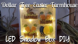 Dollar Tree DIY| Farmhouse Easter LED Shadow Box| Showing You Many Ideas
