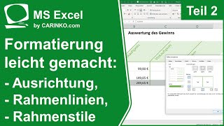 Formatierung leicht gemacht - Teil 2 | Ausrichtung, Rahmenlinien, -stile und Umbrüche - carinko.com