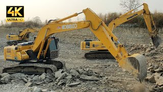 ขุดหินสุดดุเดือด ⚒️⚒️⚒️ รถแบคโฮ KOBELCO SK 200-10 SM สีเหลืองพิเศษ ขุดสระขนาดใหญ่ เจอของแข็งล้วนๆ 🚨🚨