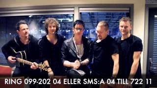 State of Drama hälsar backstage innan de tävlar i Andra chansen - Melodifestivalen 2014