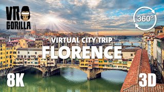 Florence, Italy Guided Tour - Virtual City Trip- 8K 3D 360 Video (short)