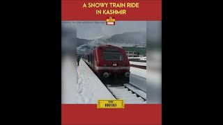 Train In Kashmir Ploughs Through Snow!