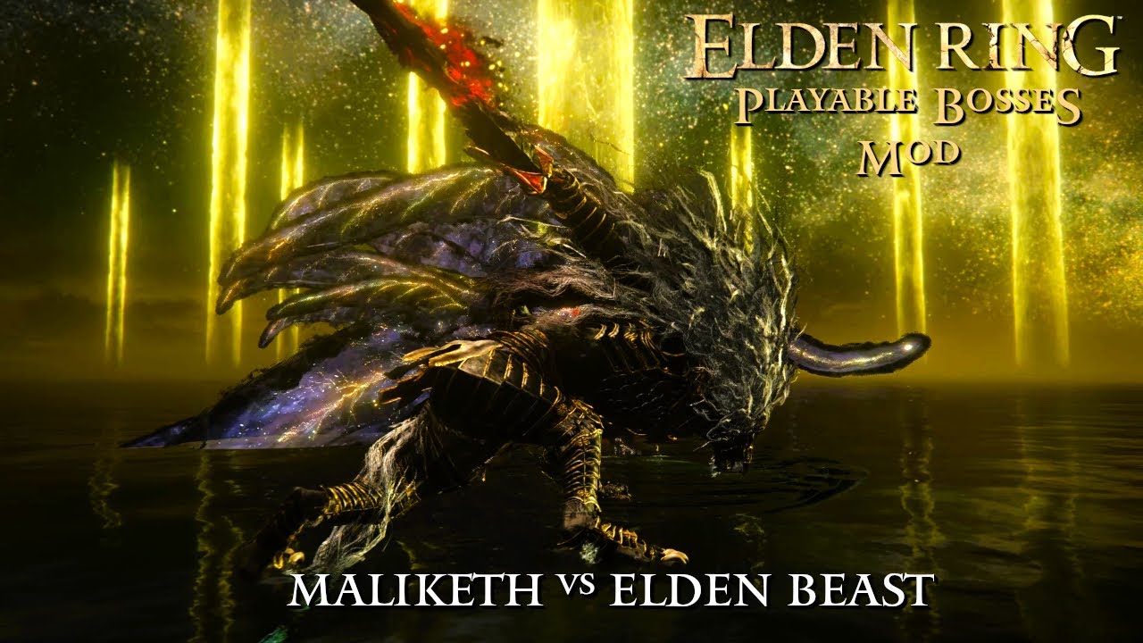 Elden Ring Playable Bosses Mod - Maliketh The Black Blade Vs Elden ...