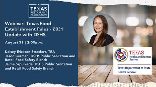 Webinar: Texas Food Establishment Rules - 2021 Update with DSHS