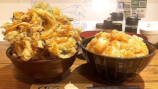 【愛知デカ盛り】かき揚げ丼 中・むきエビかき揚げ丼 中/酒彩かき揚げさんぼん木【愛知県名古屋市天白区原】