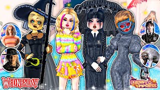 Buying Wednesday Themes in DRESS to IMPRESS News Movie !!! Roblox