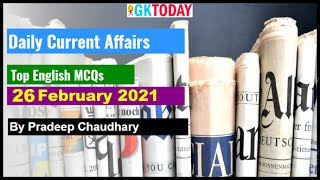 Current affairs In English | Today's GK | 26 February 2021 Current affairs