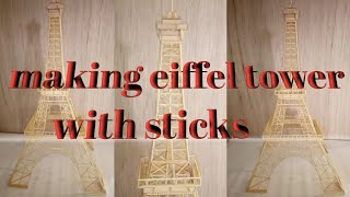 making Eiffel Tower with wooden sticks-Black and White Channel