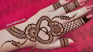 Very Easy simple stylish Mehandi Design - Love heart mehndi ❤️ | Mehandi ka design | Mehndi design