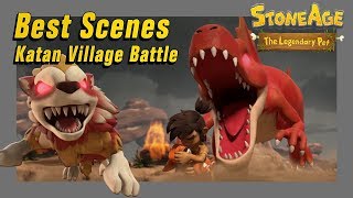 Dinosaurs Attack l Best Scenes of Stone Age the Legendary Pet l Katan Village Battle Episode