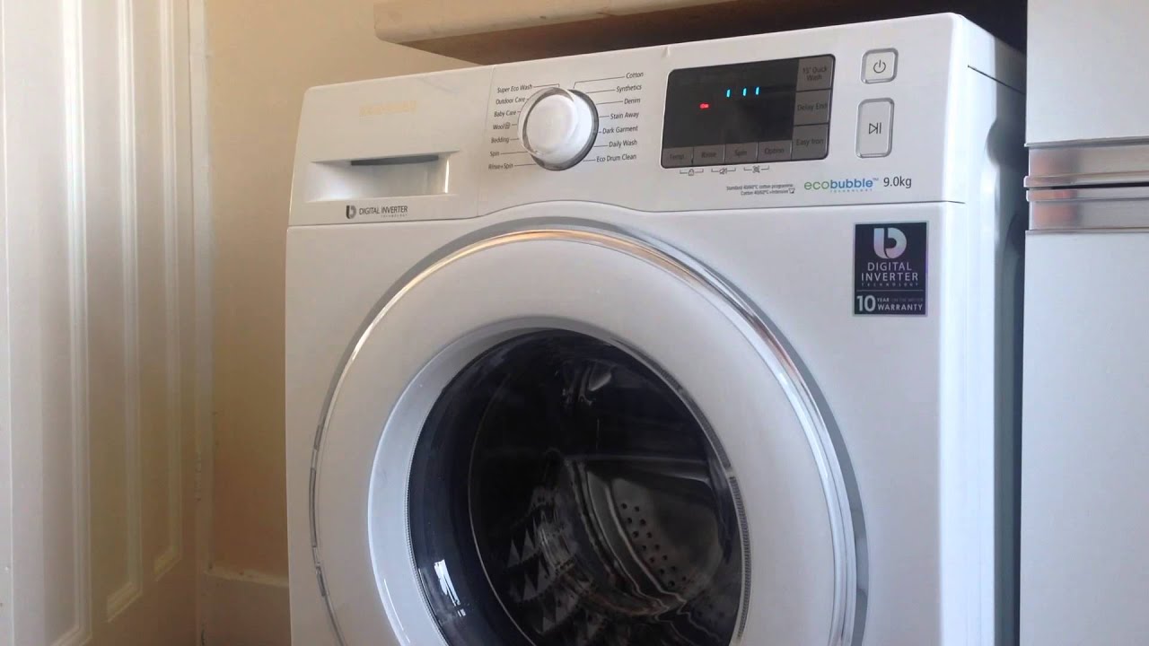 Samsung Eco Bubble Washing Machine Drum Calibration - YouTube