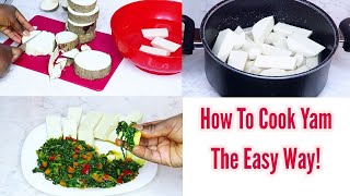 How to peel, cut and cook white yam in not more than 15 mins. | You can buy yam from African shops.