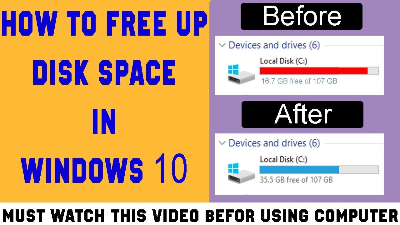 How To Free Up Disk Space On Windows 10 - YouTube