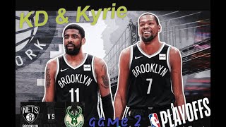 Kevin Durant and Kyrie Irving game 2 highlights vs the Bucks 2020-21 NBA playoffs round 2