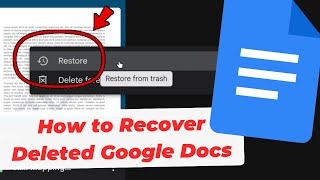 How To Recover Deleted Google Docs Restore File