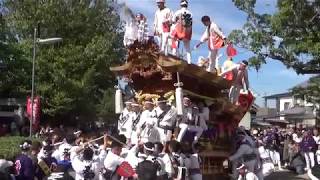 平成30年 堺市陶器地区 だんじり祭 福町中(福中)の宮入 陶荒田神社境内より