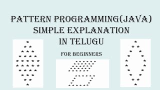 JAVA PROGRAMMING - Rhombus, Hollow Rhombus & Parallelogram Patterns in Java - Explained in Telugu