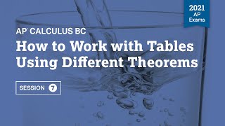 2021 Live Review 7 | AP Calculus BC | How to Work with Tables Using Different Theorems