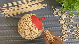 How to Make Flower Pot with Balloon and Bamboo Sticks | Home Decor