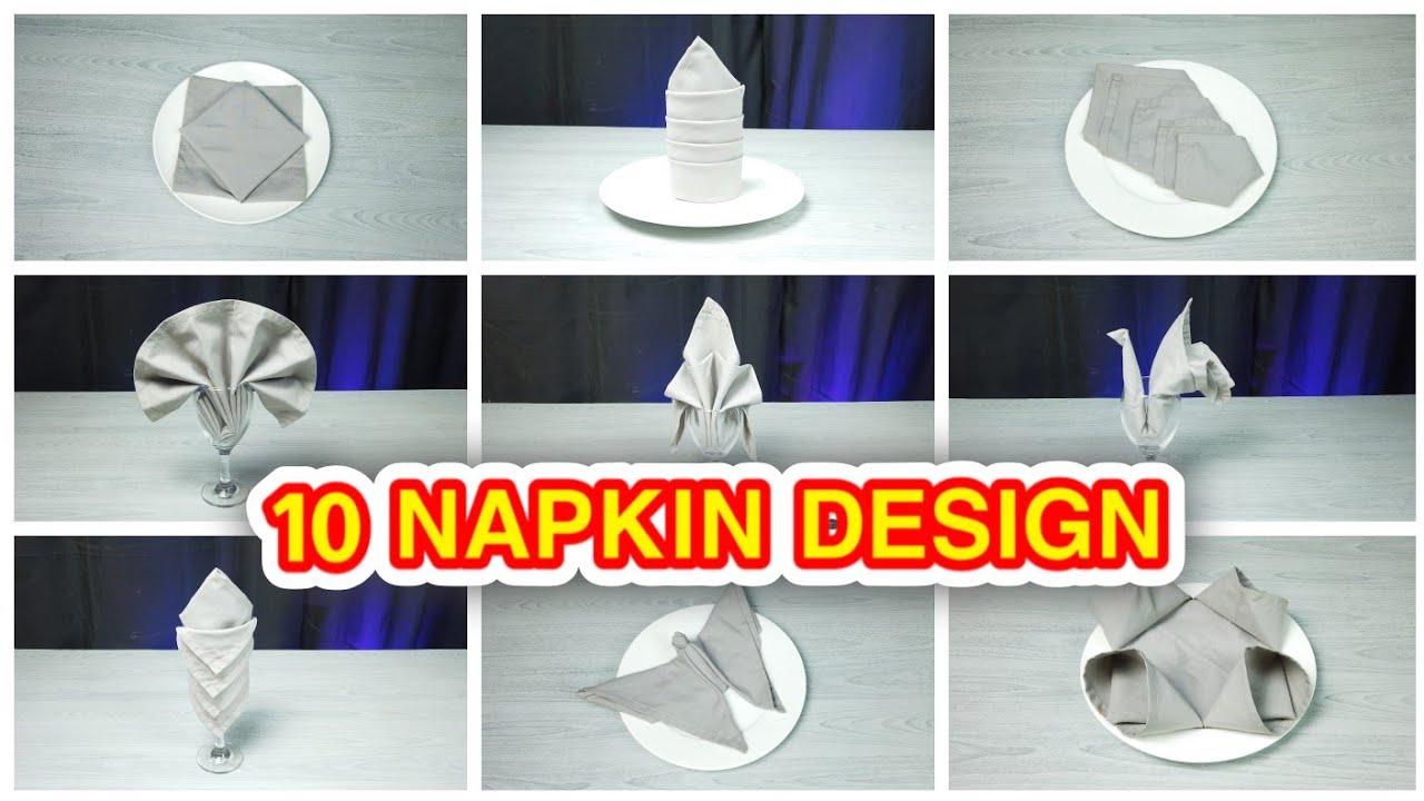 10 Design Napkin Folding Youtube