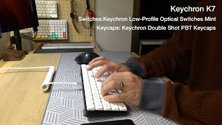 Keychron K7/Keychron Optical Mint 打鍵音｜レビュー動画