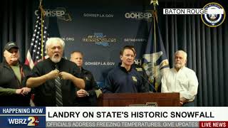 Landry, state officials provide update to cold weather conditions following deep freeze, snowfall