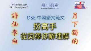 扮高手 從  詞譯 及 修辭 理解 DSE 中國語文範文 月下獨酌【中文(香港)字幕】