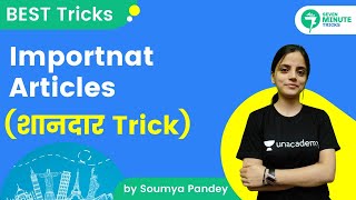 7-Minute GK Tricks | Important Articles with Tricks | By Saumya Pandey