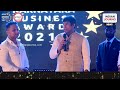 Imran Arif Pasha addresses at Karnataka Business Awards 2021.