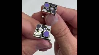 Purple Designer Cufflinks Poke a Dot Cuffs Shades of Purple Black Jay Pins #cufflinks #designer