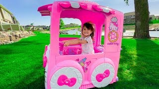 Hello Kitty Car SNACK SHOP!! Oaks Favorite (FAST) Powerwheels!