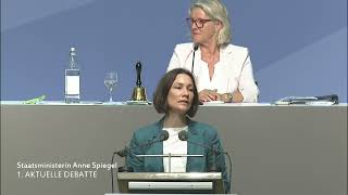 Zum Nachschauen: Rede von Anne Spiegel zum Thema Starkregen vom 14.07.21