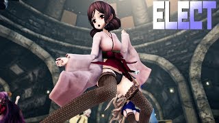 【MMD艦これ】神風型でELECT　ニーソガーターローアングルVer　歌詞つき