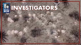 Who left 100+ piles of cremated human remains in the desert outside Las Vegas?