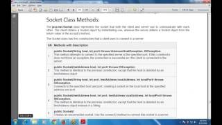 Programming in Java: Chapter 31 Java Networking (Socket Class Methods)