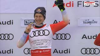 AUDI FIS Ski World Cup finals - Saalbach men's overall - Globe award ceremony, March 24, 2024
