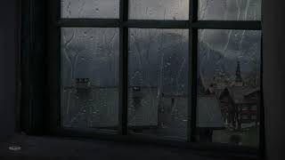 Window View with Rain & Thunder Sounds for Sleeping | Help Study, PTSD, Insomnia & Tinnitus