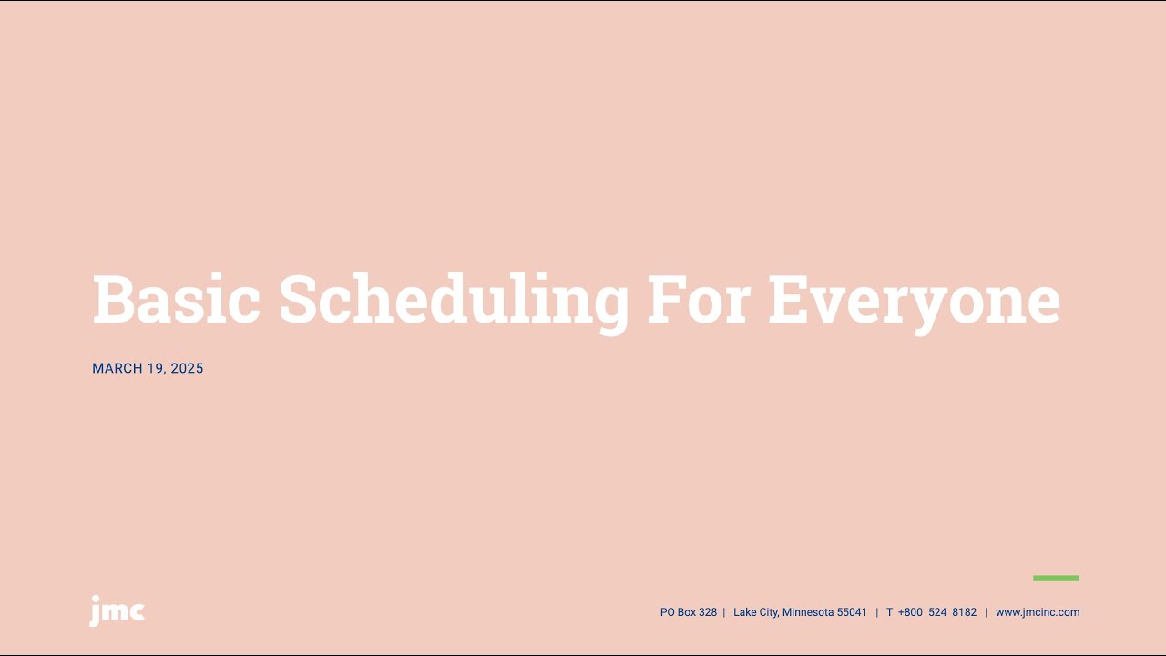 Basic Scheduling For Everyone Youtube