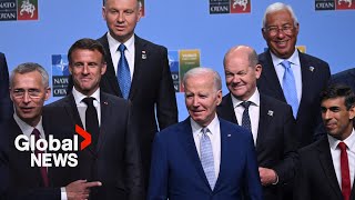 NATO summit: World leaders pose for "family photo" in Vilnius
