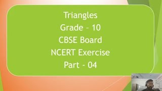 TRIANGLES | CHAPTER 6 | CLASS 10 | CBSE | NCERT EXERCISE 6.3 | PART 04