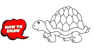 How to Draw a Tortoise | step by step easy | Tortoise drawing
