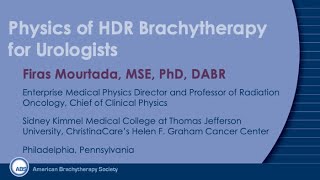 Physics of HDR Brachytherapy for Urologists