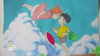 How to draw Ponyo and Sosuke ポニョ 宗介