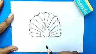 How to Draw Peacock Drawing Easy | Peacock Drawing Easy | Bird Drawing Easy