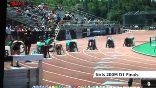 2014 NYSPHSAA Outdoor Track \u0026 Field Championship | 200 Meter Final Girls | Symone Darius 23.85 sec