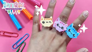 ORIGAMI CAT RINGS  - DIY PAPER RINGS - easy!