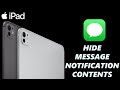 How To Hide Message Notification Contents On iPad